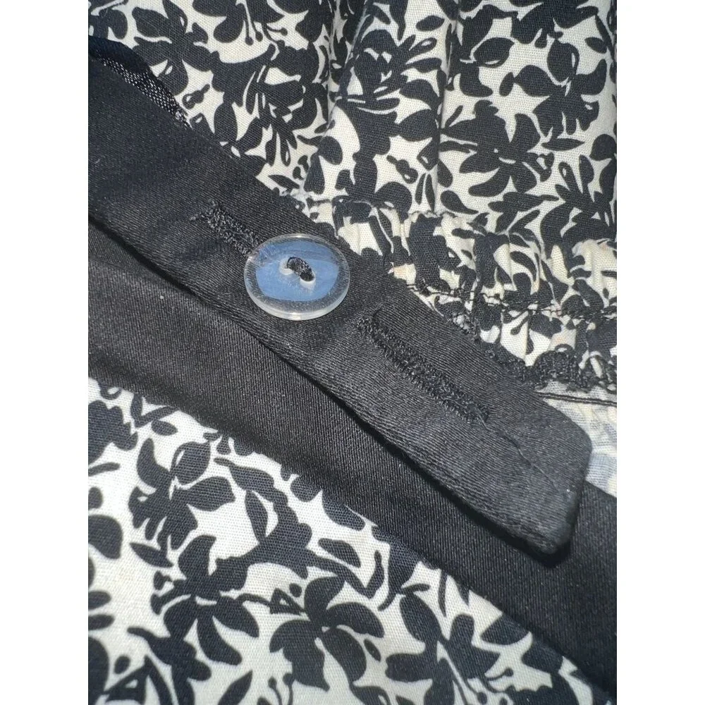 Black & White Floral Print Sleeveless Dress Size 6 By Dressbarn - Picture 8 of 8